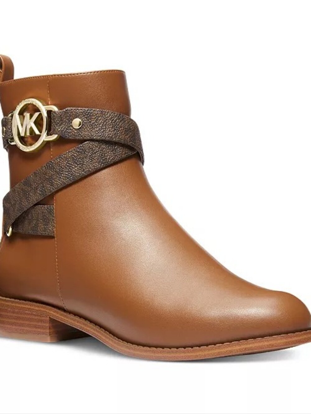 Michael Kors Rory Flat Leather Booties Luggage Size US 10